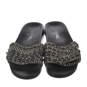 Chanel interlocke CC slides size 8